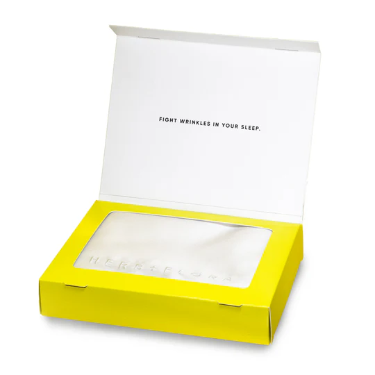 Open Morpheus Pillow box revealing the pillowcase with 'Fight wrinkles in your sleep' message